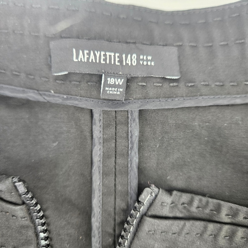 Lafayette 148 New York Black Full Zip Utility Short Sleeve Sheath Dress 18W - Picture 4 of 14